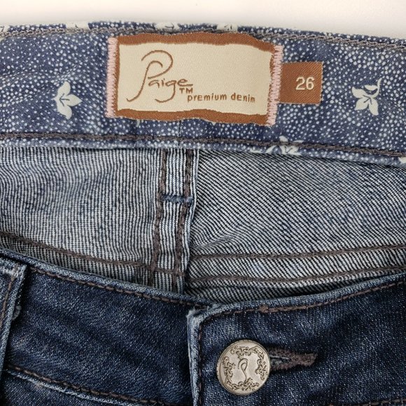Paige Embroidered Benedict Canyon Boot Cut Jeans 26 - Picture 12 of 12